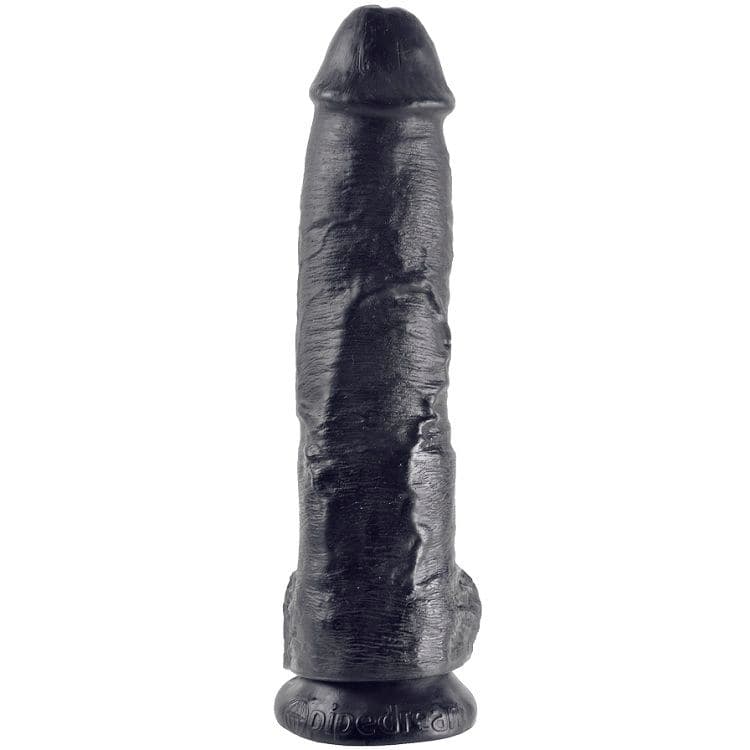 KING COCK - 10 DILDO BLACK WITH BALLS 25.4 CM thumb 2