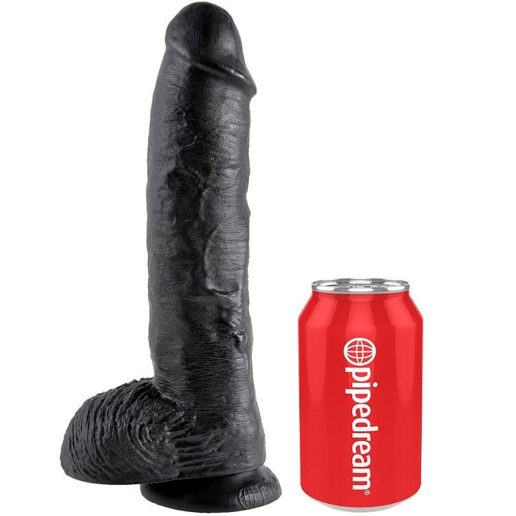 KING COCK - 10 DILDO BLACK WITH BALLS 25.4 CM thumb 3