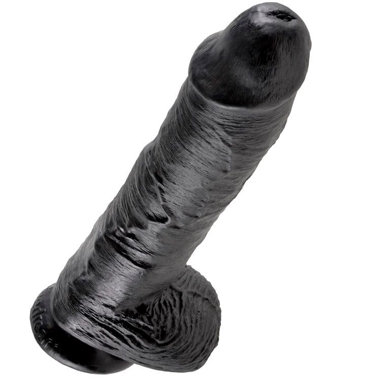 KING COCK - 10 DILDO BLACK WITH BALLS 25.4 CM thumb 4
