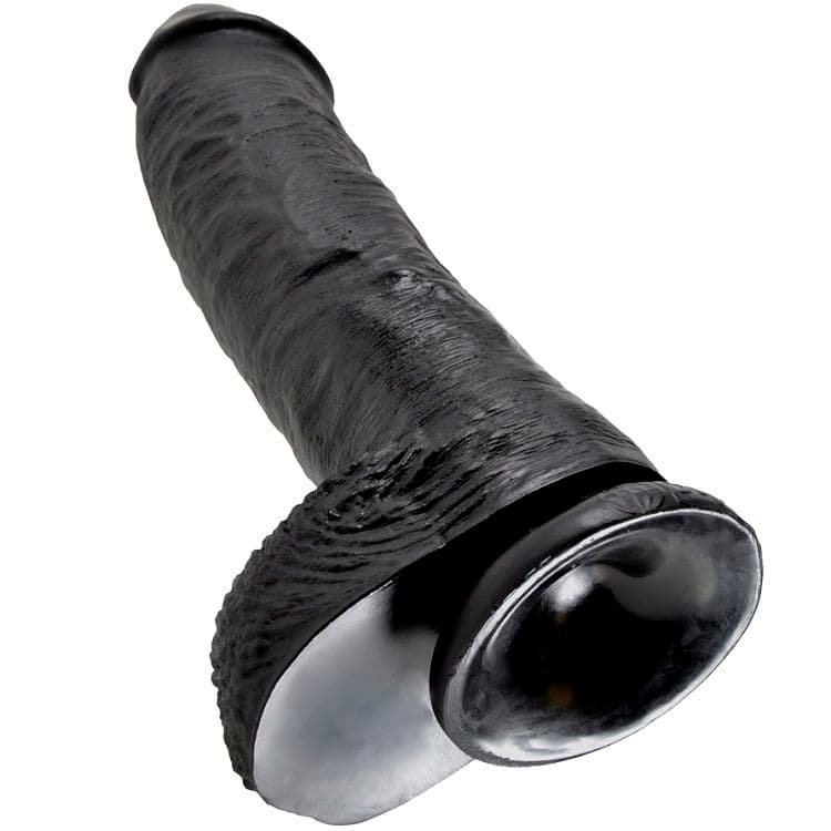 KING COCK - 10 DILDO BLACK WITH BALLS 25.4 CM thumb 5