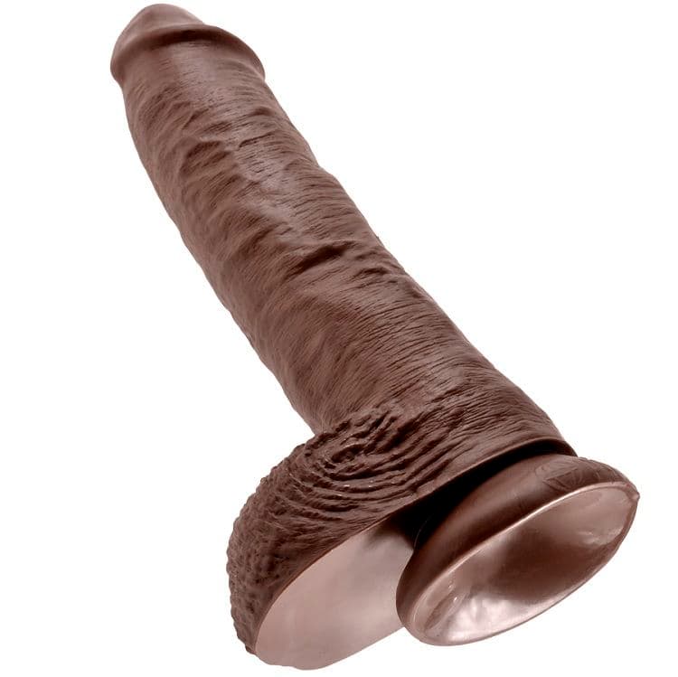 KING COCK - 10 DILDO BROWN WITH BALLS 25.4 CM thumb 5