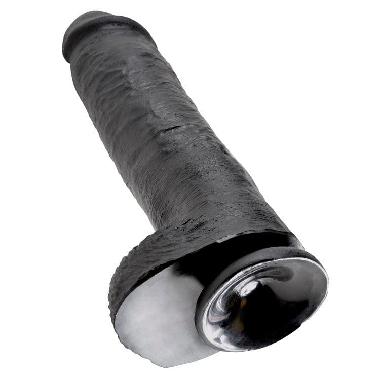 KING COCK - 11 DILDO BLACK WITH BALLS 28 CM thumb 3