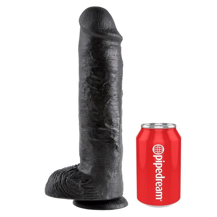 KING COCK - 11 DILDO BLACK WITH BALLS 28 CM thumb 4