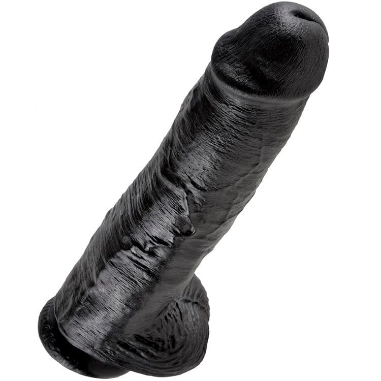 KING COCK - 11 DILDO BLACK WITH BALLS 28 CM thumb 5