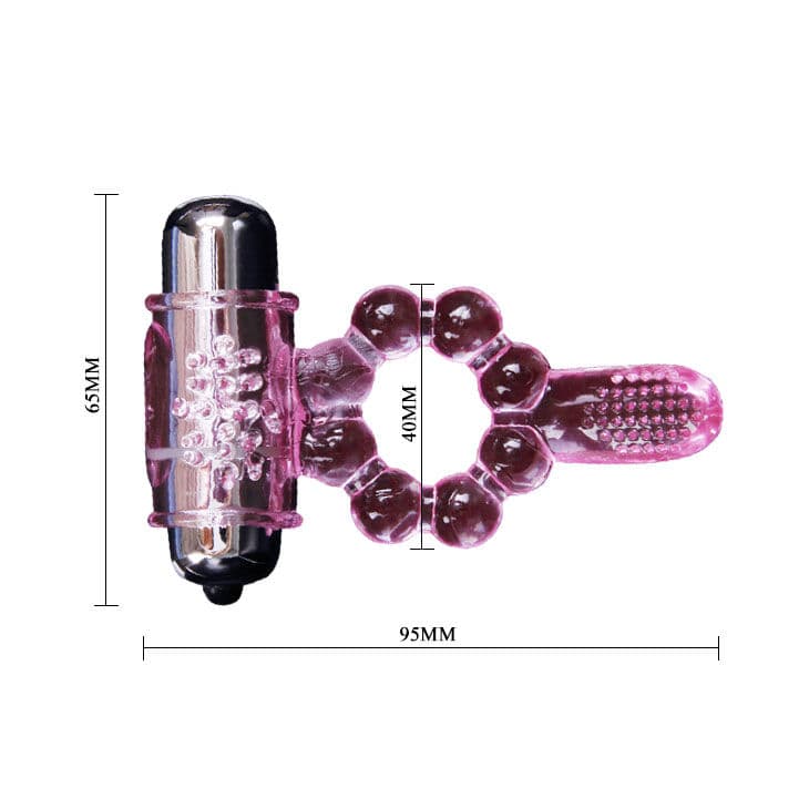 BAILE - SILICONE RING 10 TONGUE RHYTHMS WITH PINK VIBRATION thumb 8