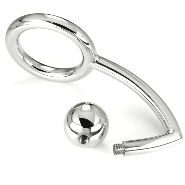 METAL HARD - COCK RING RING WITH ANAL INTRUDER HOOK 45MM thumb 2