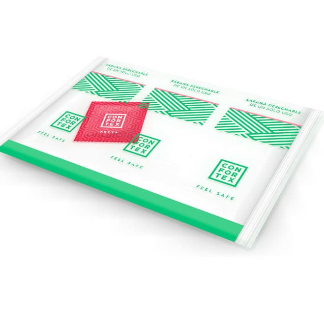 CONFORTEX - DISPOSABLE HYGIENIC SHEETS, INDIVIDUAL BAG + STRAWBERRY CONDOM thumb 2