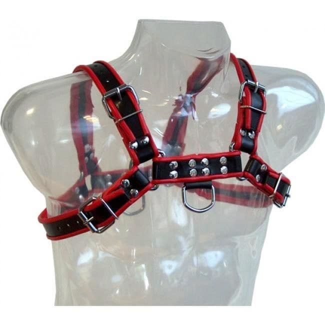 LEATHER BODY - CHAIN HARNESS III BLACK / RED thumb 2