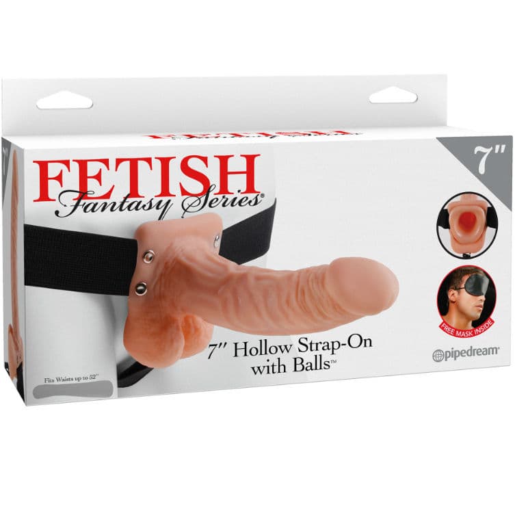 FETISH FANTASY SERIES - SERIES 7 HOLLOW STRAP-ON WITH BALLS 17.8CM FLESH thumb 2
