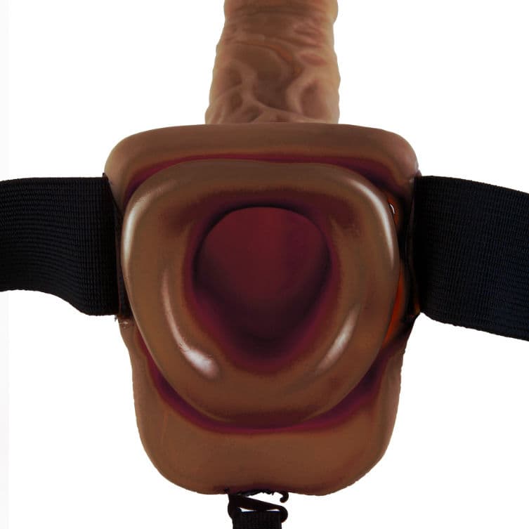 FETISH FANTASY SERIES - SERIES 9 HOLLOW STRAP-ON WITH BALLS 22.9CM BROWN thumb 5