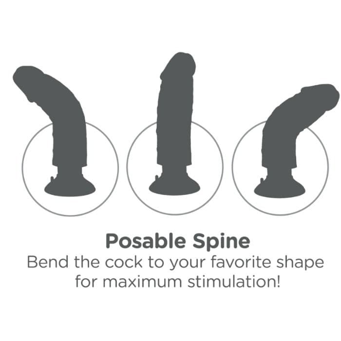 KING COCK - 17.78 CM VIBRATING COCK FLESH thumb 6