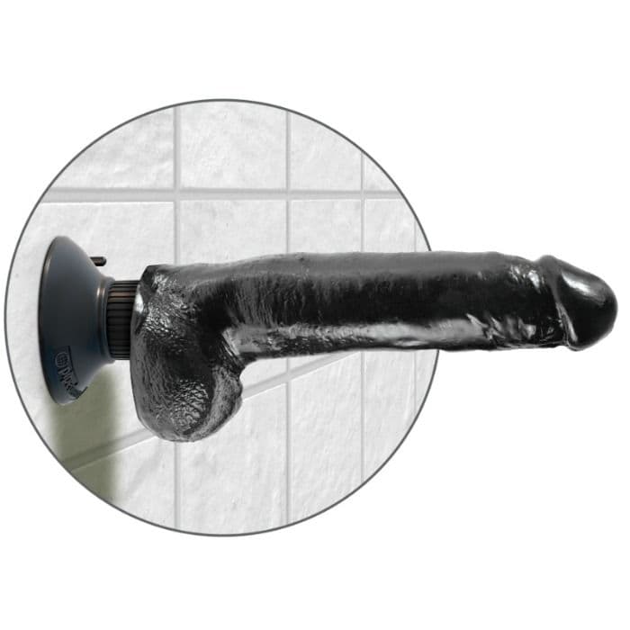KING COCK - 23 CM VIBRATING COCK WITH BALLS BLACK thumb 4