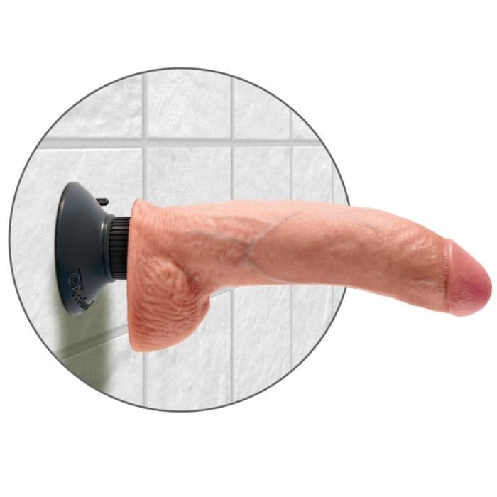 KING COCK - 23 CM VIBRATING COCK WITH BALLS FLESH thumb 4