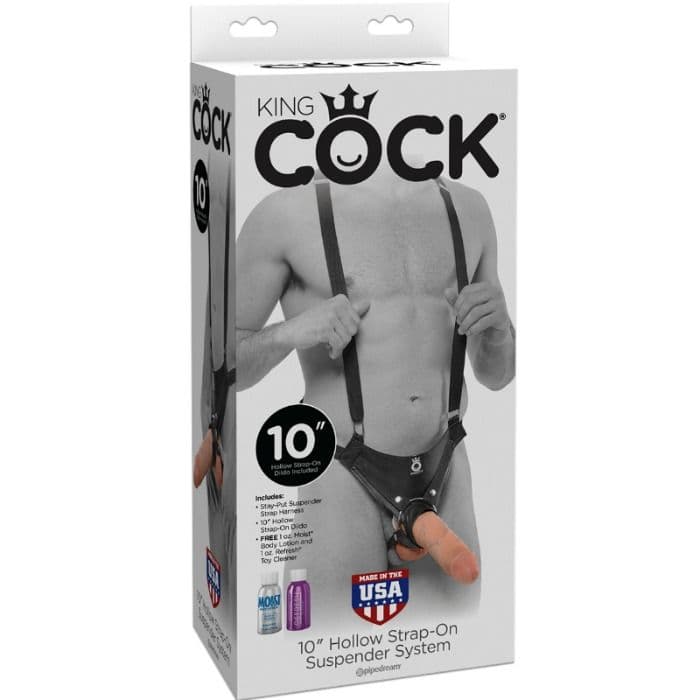 KING COCK - 25.5 CM HOLLOW STRAP-ON SUSPENDER SYSTEM FLESH thumb 2