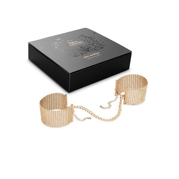BIJOUX - DÉSIR MÉTALLIQUE GOLDEN METAL MESH HANDCUFFS thumb 4