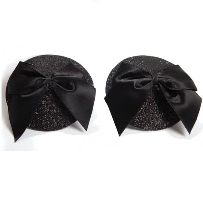 BIJOUX - BURLESQUE SHINY NIPPLE COVERS WITH BOW thumb 3