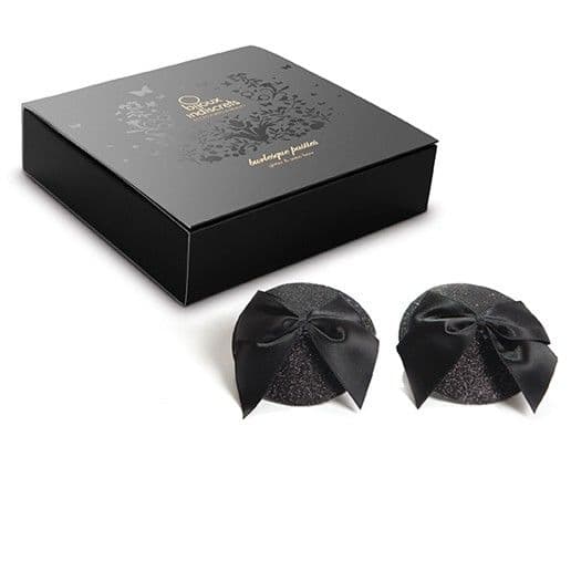 BIJOUX - BURLESQUE SHINY NIPPLE COVERS WITH BOW thumb 5