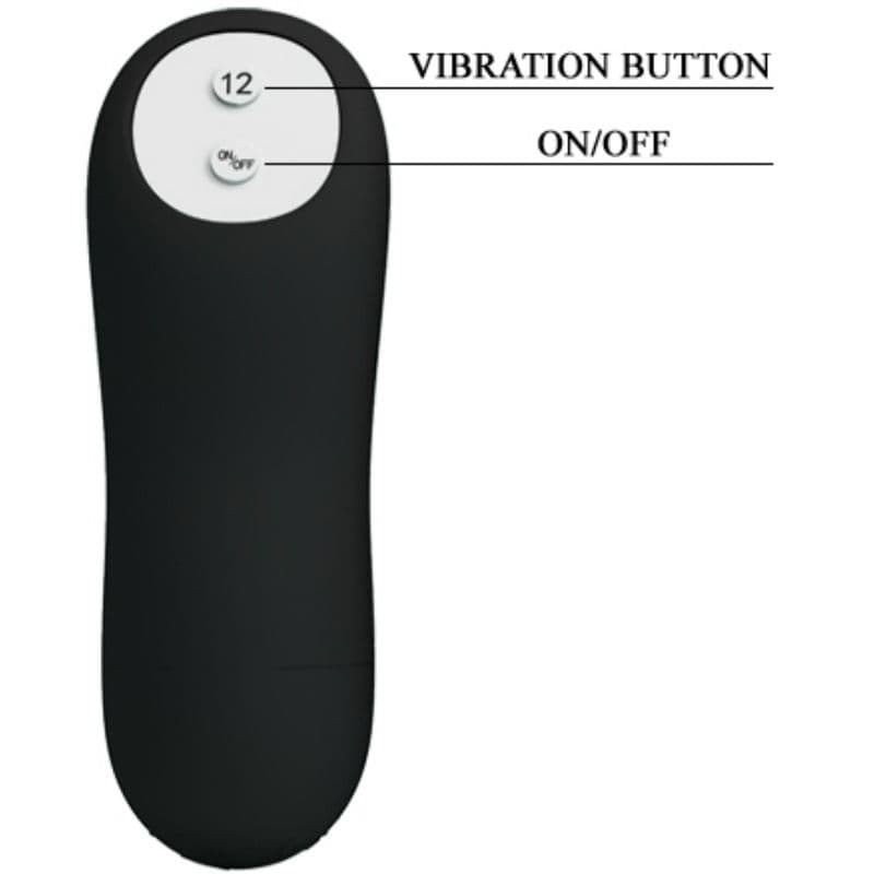 PRETTY LOVE - SILICONE ANAL PLUG PENIS FORM AND 12 VIBRATION MODES BLACK thumb 5