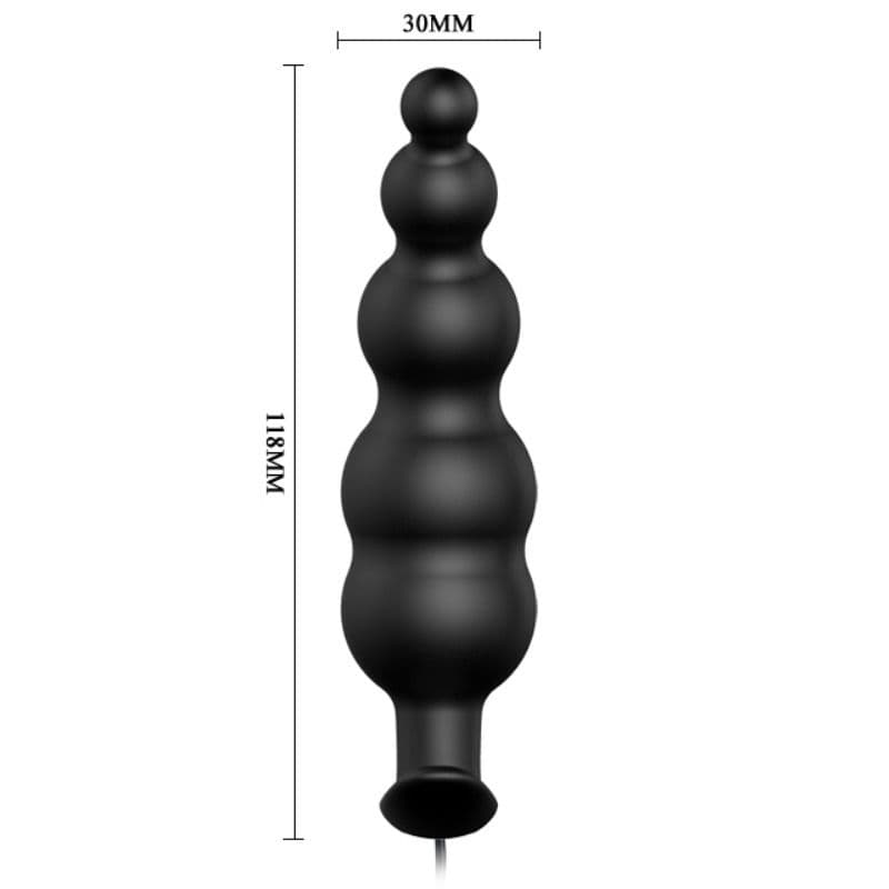 PRETTY LOVE - ANAL PLUG SILICONE EXTRA STIMULATION AND 12 VIBRATION MODES BLACK REMOTE CONTROL thumb 5