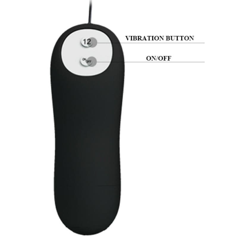PRETTY LOVE - ANAL PLUG ANCHOR FORM SILICONE 12 VIBRATION MODES BLACK thumb 2