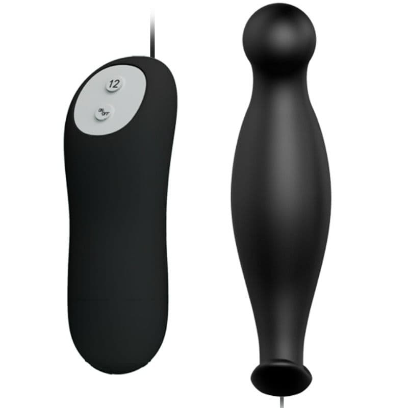 PRETTY LOVE - SILICONE ANAL PLUG 12 VIBRATION MODES BLACK thumb 2