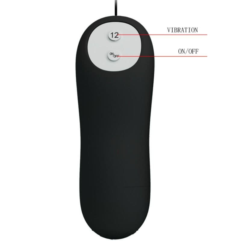 PRETTY LOVE - SILICONE ANAL PLUG 12 VIBRATION MODES BLACK thumb 5