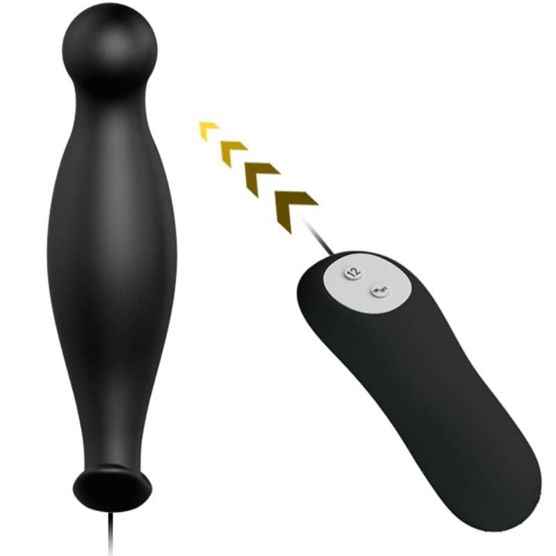 PRETTY LOVE - SILICONE ANAL PLUG 12 VIBRATION MODES BLACK thumb 8