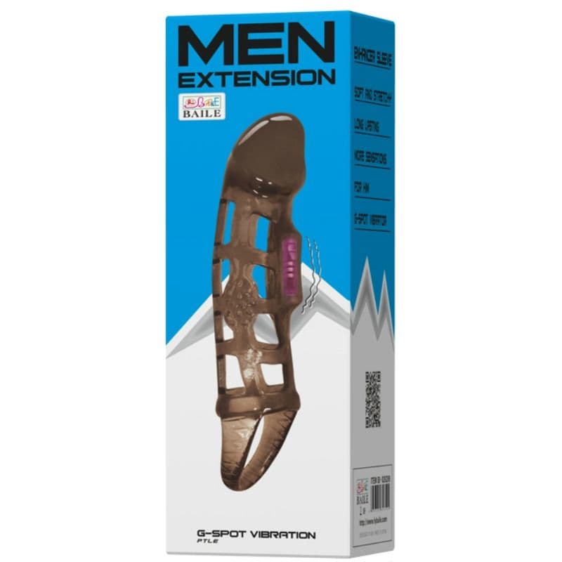BAILE - PENIS EXTENSION SLEEVE WITH VIBRATION AND STRAP 13.5 CM thumb 2