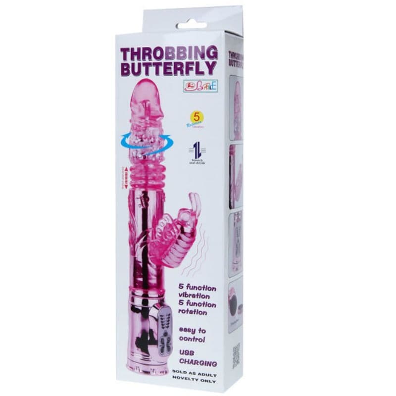 BAILE - RECHARGEABLE VIBRATOR WITH ROTATION AND THROBBING BUTTERF STIMULATOR thumb 9