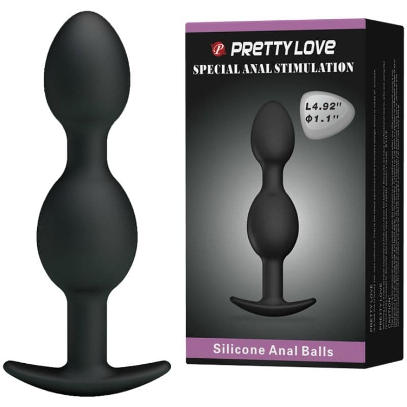 PRETTY LOVE - SILICONE ANAL BALLS 12.5 CM BLACK thumb 2