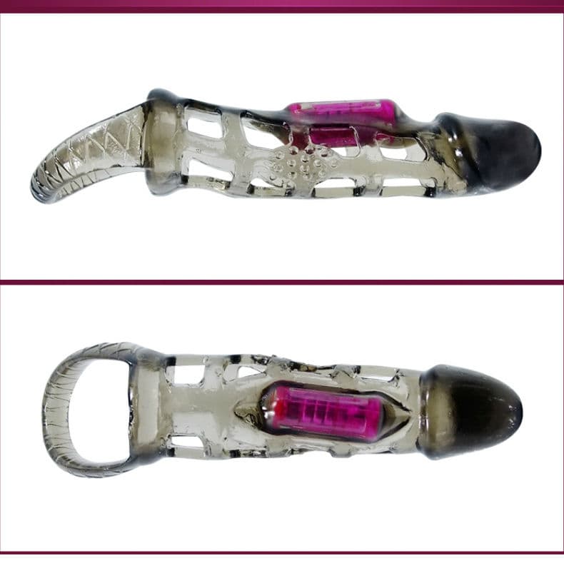 BAILE - PENIS EXTENSION SLEEVE WITH VIBRATION AND STRAP 13.5 CM thumb 3