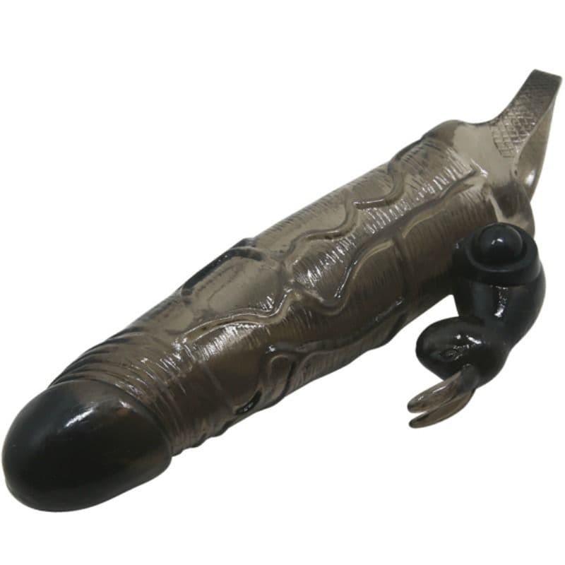 BAILE - BRAVE MAN PENIS COVER WITH RABBIT BLACK 16.5 CM thumb 3