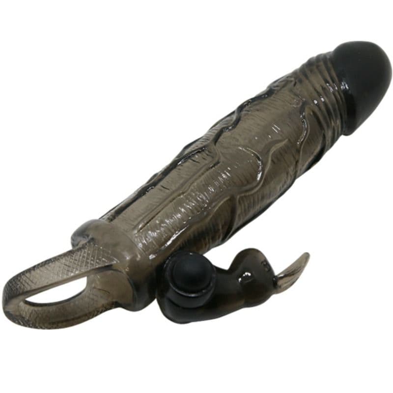 BAILE - BRAVE MAN PENIS COVER WITH RABBIT BLACK 16.5 CM thumb 4