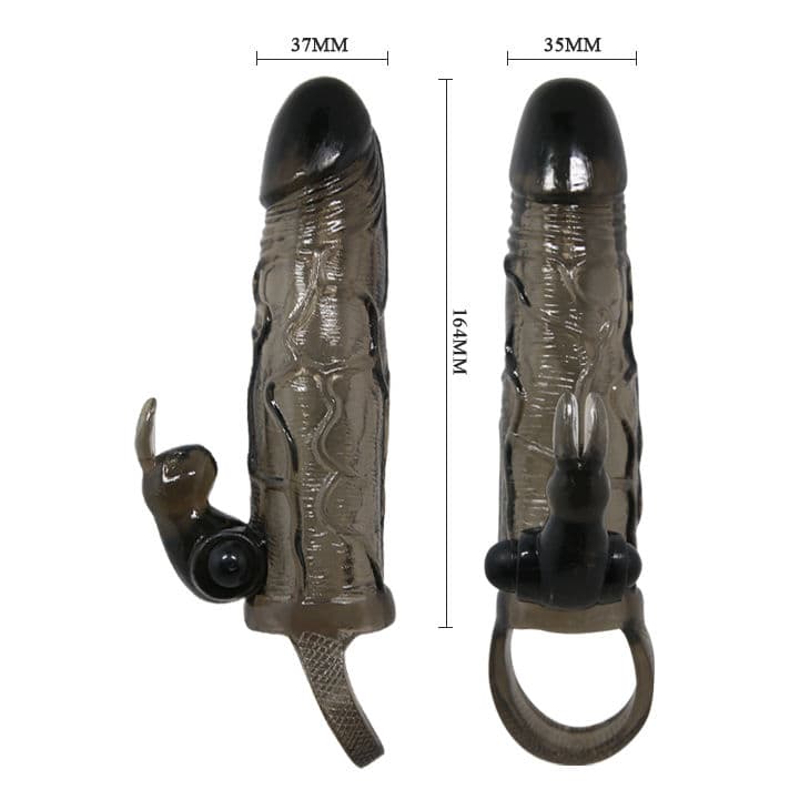 BAILE - BRAVE MAN PENIS COVER WITH RABBIT BLACK 16.5 CM thumb 5