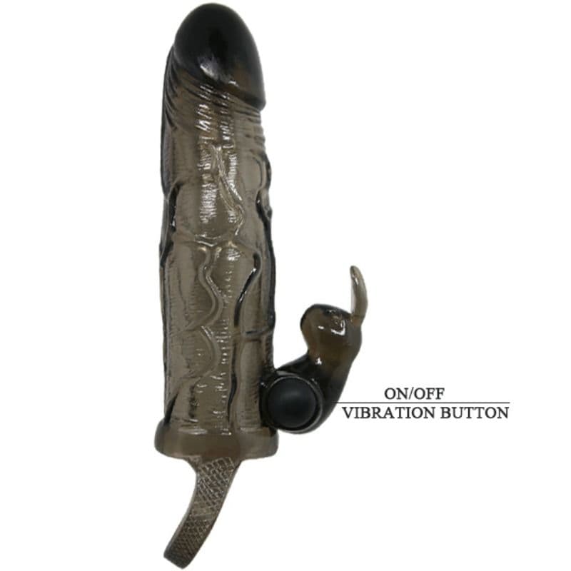 BAILE - BRAVE MAN PENIS COVER WITH RABBIT BLACK 16.5 CM thumb 6