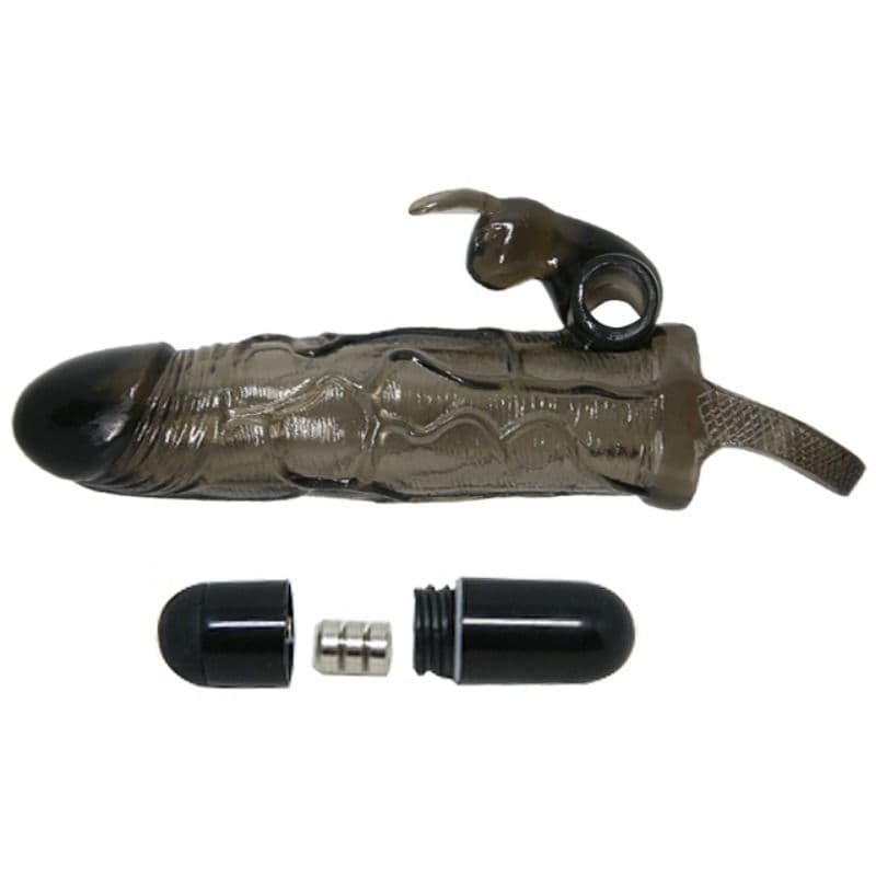 BAILE - BRAVE MAN PENIS COVER WITH RABBIT BLACK 16.5 CM thumb 7