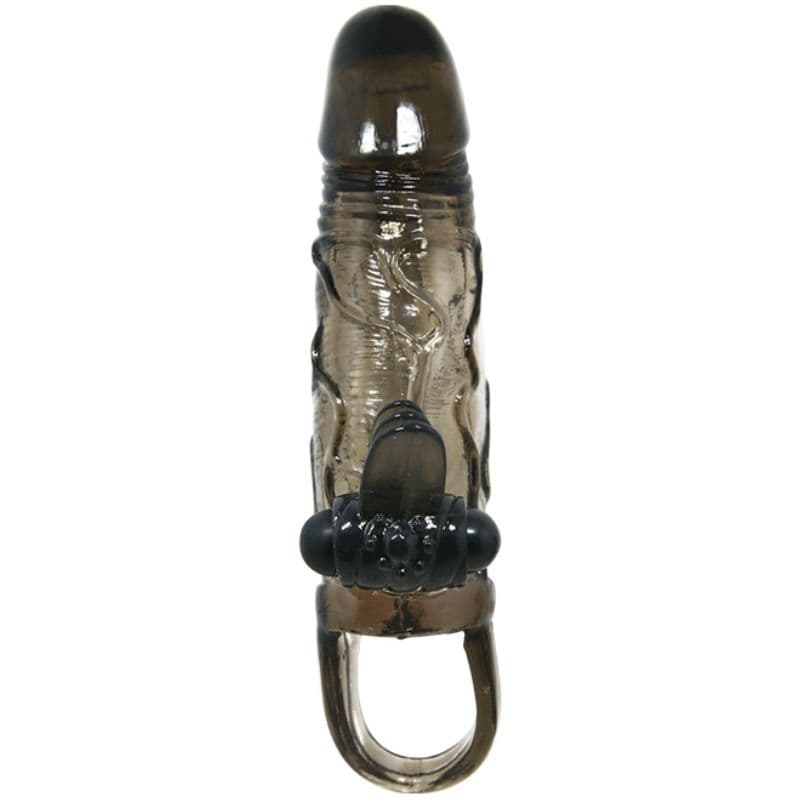 BAILE - BRAVE MAN PENIS COVER WITH CLIT AND ANAL STIMULATION DOUBLE BULLET BLACK 16.5 CM thumb 2