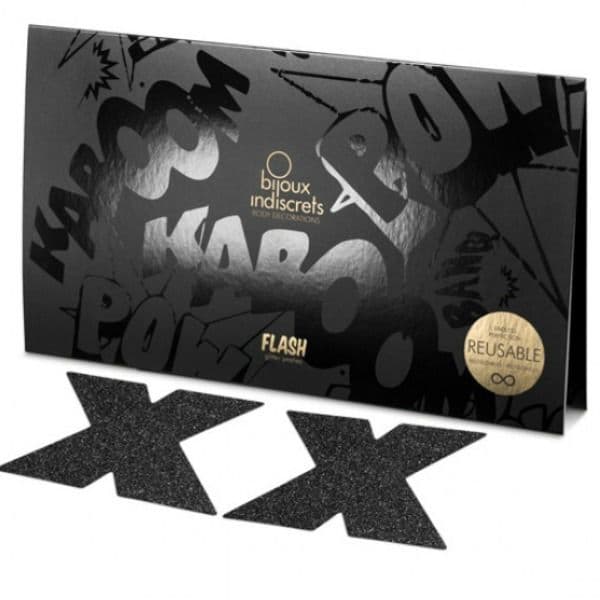BIJOUX - INDISCRETS FLASH CROSS BLACK NIPPLE CAPS thumb 3