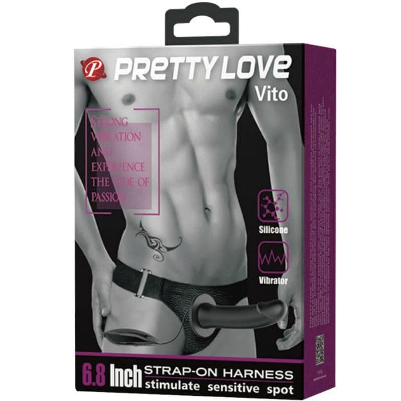 PRETTY LOVE - VITO STRAP ON WITH HOLLOW DILDO AND VIBRATION 17.3 CM thumb 7