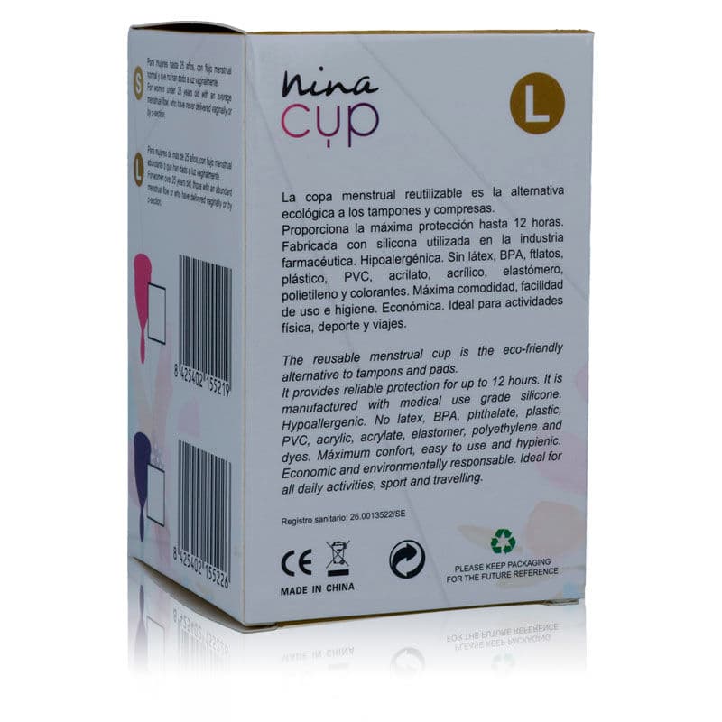 NINA KIKÍ - MENSTRUAL CUP PINK - SIZE L thumb 5