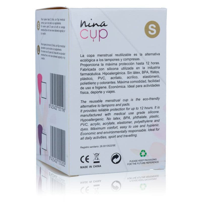 NINA KIKÍ - MENSTRUAL CUP PINK - SIZE S thumb 3