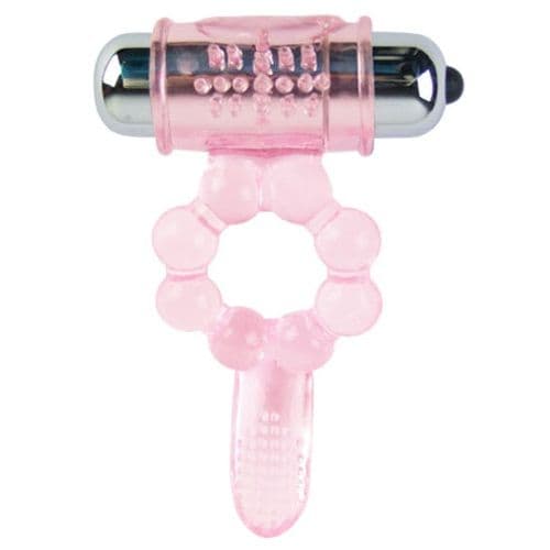 BAILE - SILICONE RING 10 TONGUE RHYTHMS WITH PINK VIBRATION thumb 2