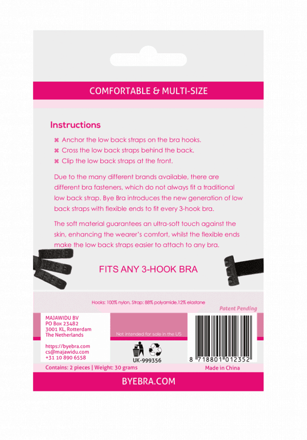 BYE-BRA - OPEN BACK BRA ADAPTER BLACK & WHITE thumb 2