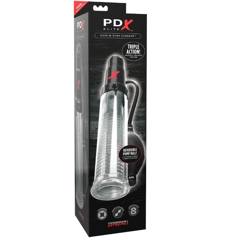 PDX ELITE - SUCK N PUMP STROKER VIBRATING MASTURBATOR SUCTION PUMP thumb 4