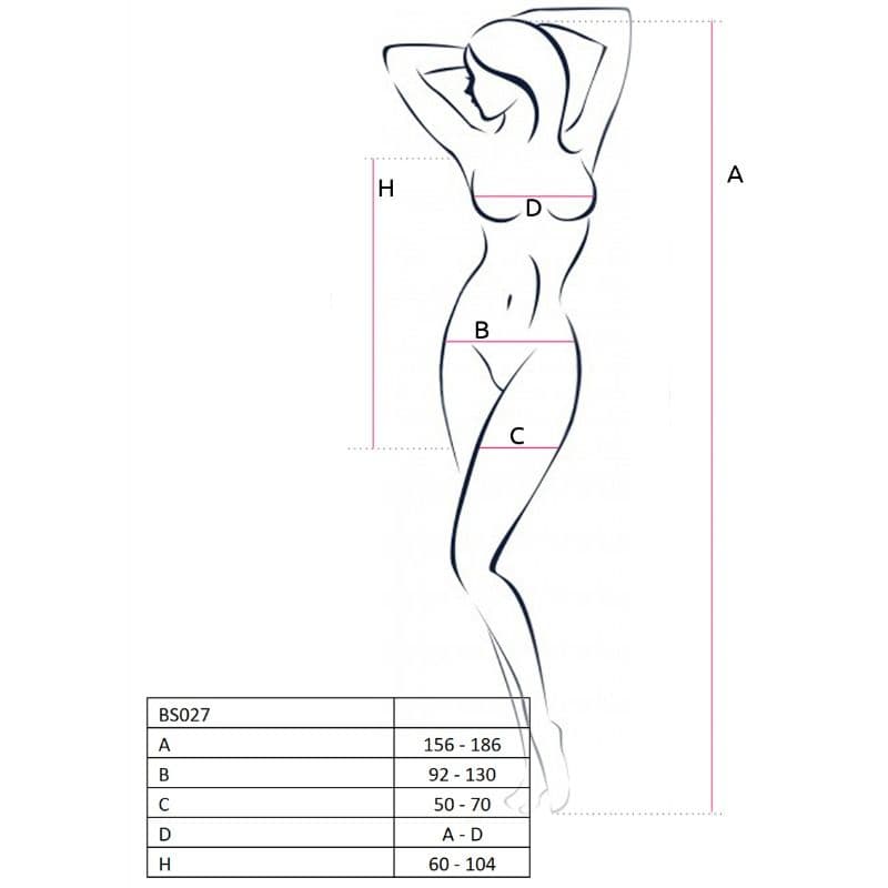 PASSION - WOMAN BS027 BODYSTOCKING WHITE DRESS STYLE ONE SIZE thumb 2