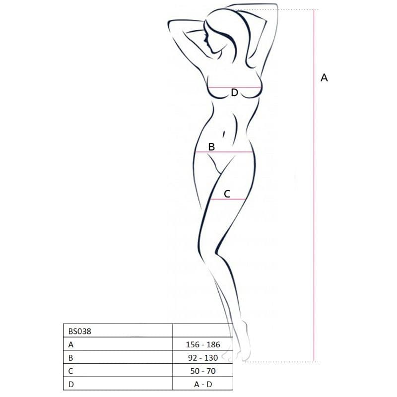 PASSION - WOMAN BS038 WHITE BODYSTOCKING ONE SIZE thumb 2