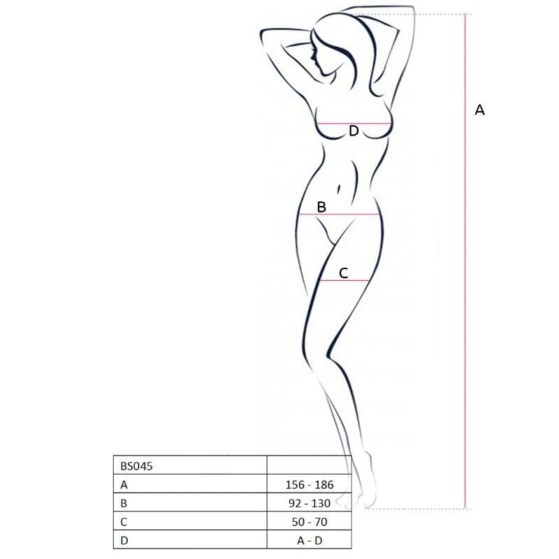 PASSION - WOMAN BS045 BODYSTOCKING BLACK ONE SIZE thumb 2