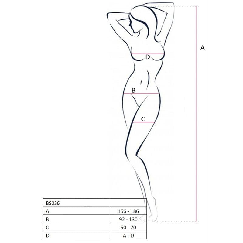 PASSION - WOMAN BS036 WHITE BODYSTOCKING ONE SIZE thumb 2