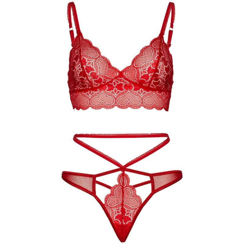 LEG AVENUE - 2 PIECES SET LACE BRALETTE AND THONG M/L thumb 3
