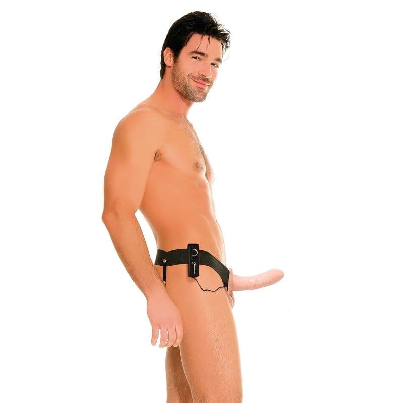 FETISH FANTASY SERIES - HOLLOW VIBRATOR HARNESS FOR HIM AND HER NATURAL 14CM thumb 5